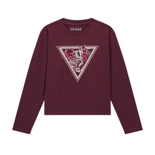 Load image into Gallery viewer, Maroon Sequin Logo LS T-Shirt
