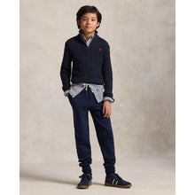 Load image into Gallery viewer, Navy Cable Knit 1/4 Zip Jumper