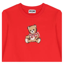 Load image into Gallery viewer, Red Teddy &amp; Sequin Bow Dress