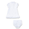Babys White Logo Ruffle Dress & Bloomers