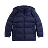 Young Boys Navy Hooded Down Jacket