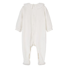 Load image into Gallery viewer, Ivory Lace Velour Babygrow