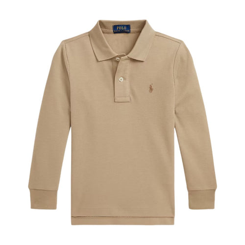 Khaki Long Sleeve Polo Shirt