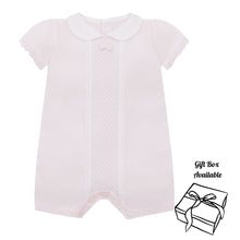 Load image into Gallery viewer, Pink Knitted Lace Romper