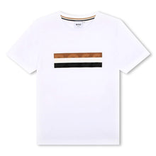 Load image into Gallery viewer, White Striped Logo T-Shirt