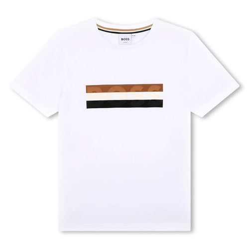 White Striped Logo T-Shirt