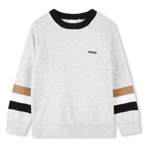 Grey Knitted Logo Jumper