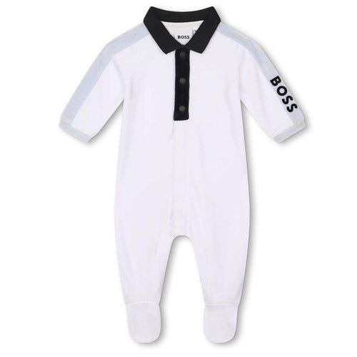 White Velvet Babygrow Gift Box