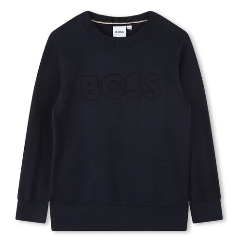 Navy Knitted Logo Jumper