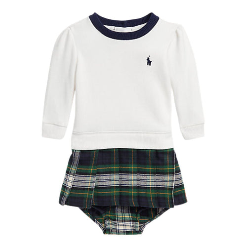 Tartan Pleated Fleece Dress