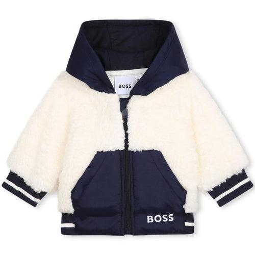 Navy & Cream Hooded Fleece