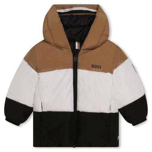 Colour Block Puffer Coat