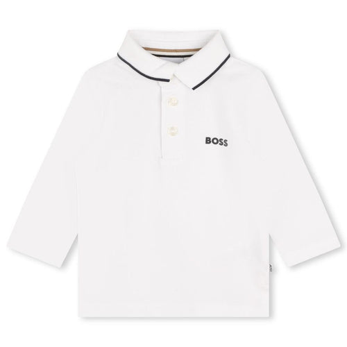 White LS Polo Top