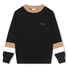 Load image into Gallery viewer, Black Striped Arm Knitted Jumper
