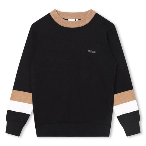 Black Striped Arm Knitted Jumper