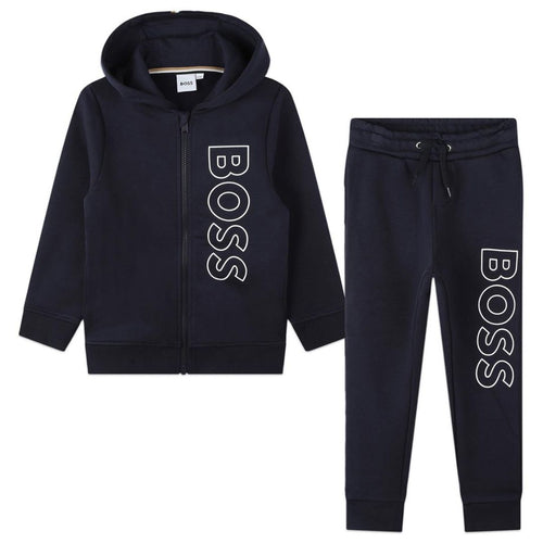 Navy Vertical Logo Tracksuit