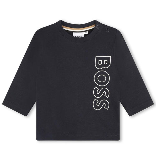 Navy Vertical Logo Baby T-Shirt