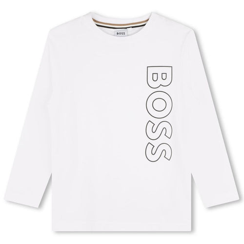 White LS Vertical Logo T-Shirt