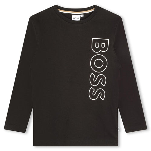 Black LS Vertical Logo T-Shirt