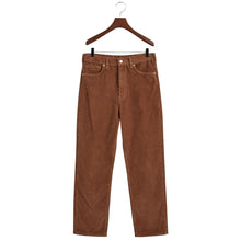 Load image into Gallery viewer, Brown Loose Fit Corduroy Trousers