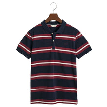 Load image into Gallery viewer, Navy Striped Polo Top