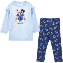 Load image into Gallery viewer, Navy &amp; Blue Teddy Legging Set