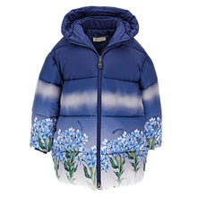 Load image into Gallery viewer, Blue Floral Oversized Puffer Coat