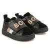 Black Velcro Logo Trainers