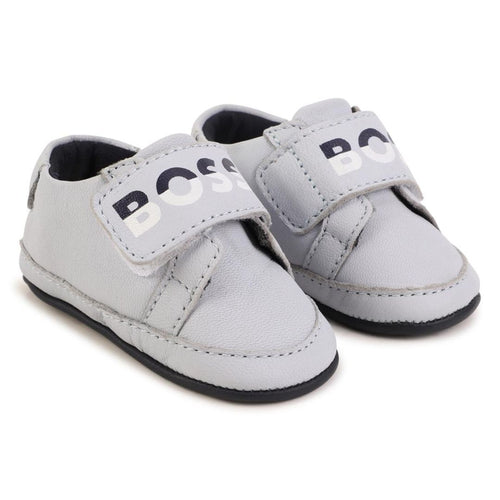 Blue Velcro Logo Baby Shoes