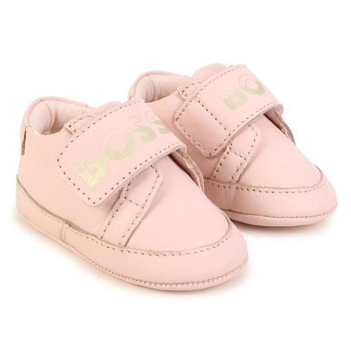 Pink Velcro Logo Baby Shoes