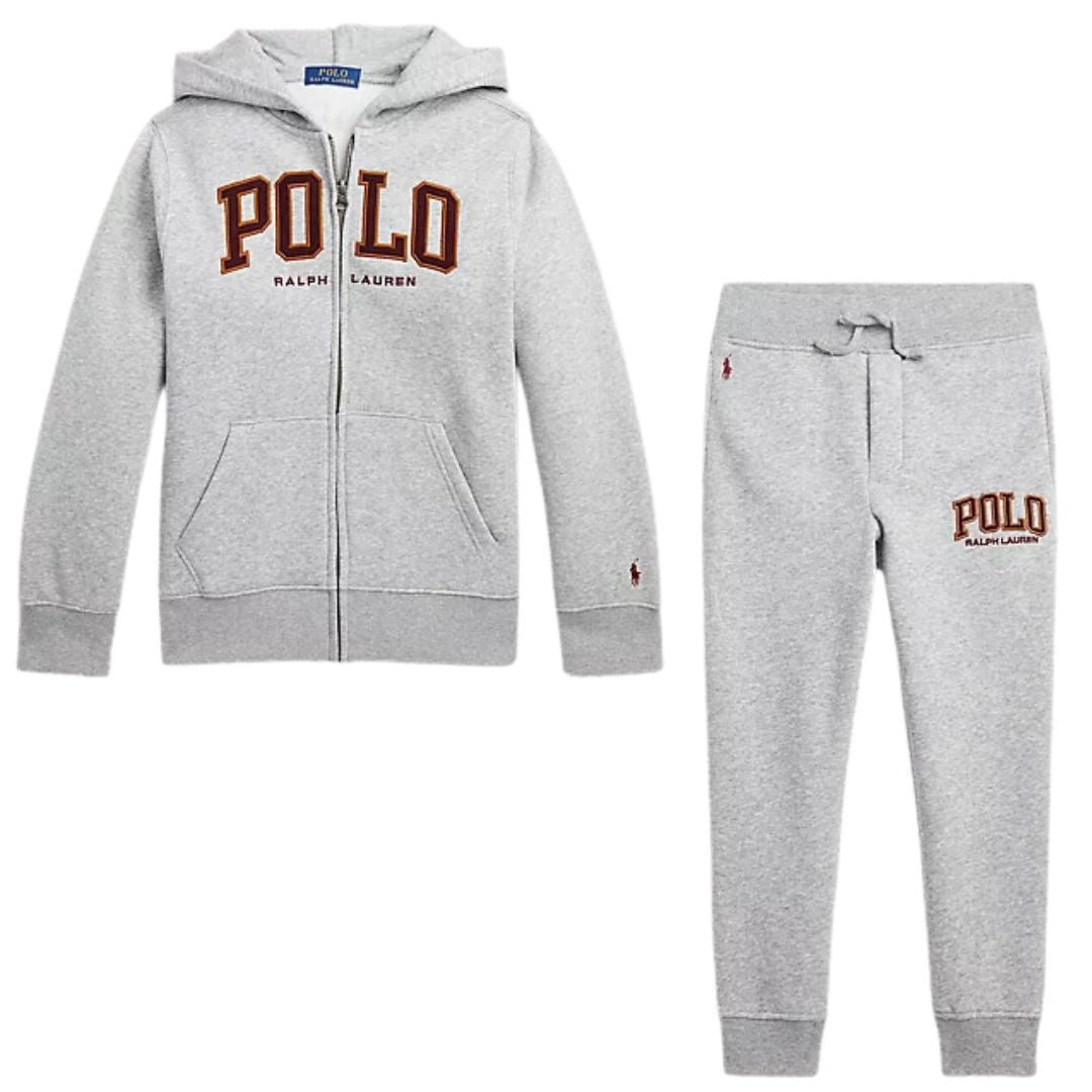 Ralph Lauren Girls Grey Logo Joggers | Junior Couture