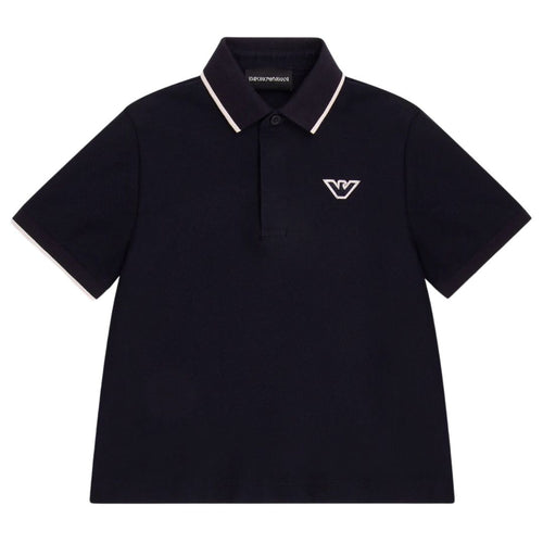 Navy & Cream Polo Top
