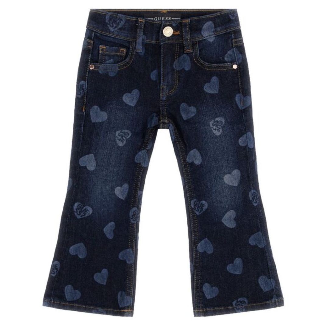 Guess - Dark Denim Heart Boot-Cut Jeans – Village Kids