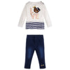 White T-Shirt & Denim Legging Set