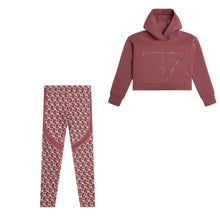 Load image into Gallery viewer, Burgundy Active Legging &amp; Hoodie Set