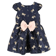 Load image into Gallery viewer, Navy Unicorn &#39;Desiree&#39; Bow Dress