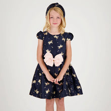 Load image into Gallery viewer, Navy Unicorn &#39;Desiree&#39; Bow Dress