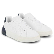 Load image into Gallery viewer, White &amp; Navy Trainers