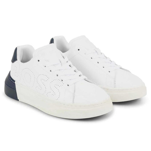 White & Navy Trainers