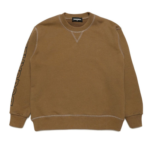 Brown Logo Sleeve Sweat Top