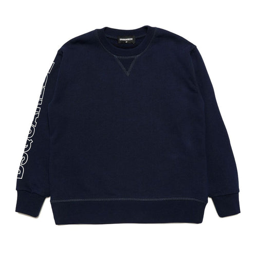 Navy Logo Sleeve Sweat Top