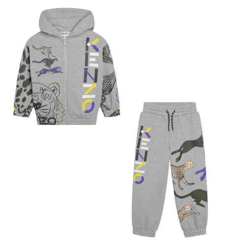 Grey Multi Print Tracksuit