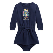 Load image into Gallery viewer, Navy Bear Dress &amp; Knickers