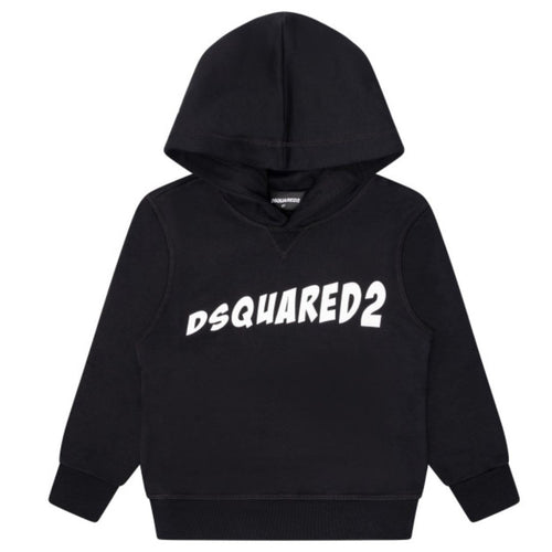 Black Font Size Logo Hoodie