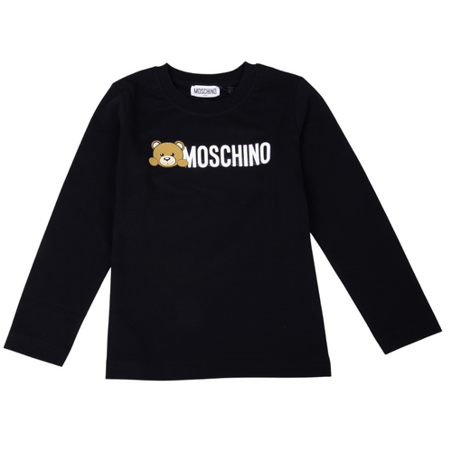 Black LS Bear Logo T-Shirt