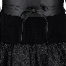 Load image into Gallery viewer, Lurex Black Knit Dress With Belt