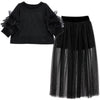 Lurex Glitter Knit Long Skirt & Top Set