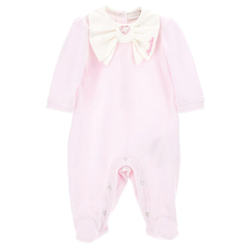 Pink Bow Collar Babygrow