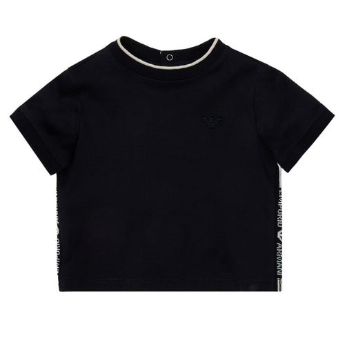 Navy Side Stripe Baby T-Shirt