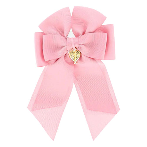 Pink 'French' Bow Clip